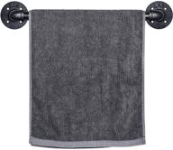 🛀 15 inch black industrial pipe towel bar - rustic hand towel rack holder for bathroom, wall mounted with mounting hardware logo