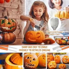 img 3 attached to HOPEMATE 17-Piece Pumpkin Carving Kit for Kids & Adults | Witch Hats, LED Candles, Stainless Molds | Cutting Knife Set