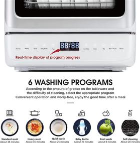 img 1 attached to Kwasyo Portable Countertop Dishwasher: Compact and Convenient with Advanced Features
