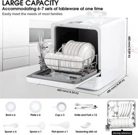 img 3 attached to Kwasyo Portable Countertop Dishwasher: Compact and Convenient with Advanced Features
