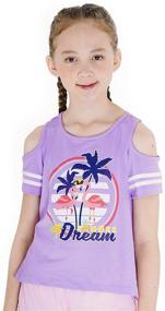 img 4 attached to M D K Shoulder Crewneck Graphic T Shirt Girls' Clothing in Tops, Tees & Blouses