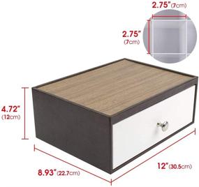 img 2 attached to 🍵 JackCubeDesign Leather Tea Bag Storage Box with 12 Compartments - Brown/White Tea Organizer Drawer Holder: MK353A