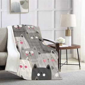 img 3 attached to 🐱 COLLA Cute Cat Blanket for Girls and Women, Lightweight Soft Fleece Flannel Throw Blanket for Cat Lovers, Ideal for Sofa, Couch, or Living Room Decor, 50x40 Inch