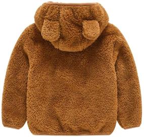 img 3 attached to 🧥 Warm Winter Toddler Girls Boys Fleece Hoody Jacket - Zip Up Teddy Coat Outwear