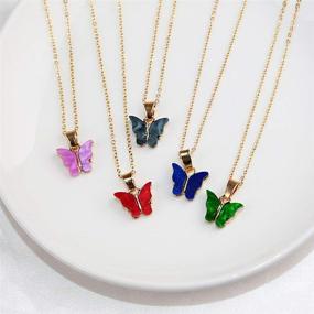 img 1 attached to 🦋 Stunning Butterfly Pendant Necklace Set, Various Quantities - Perfect Gift for Women and Girls