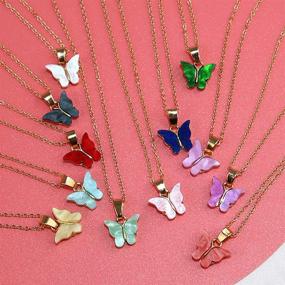 img 2 attached to 🦋 Stunning Butterfly Pendant Necklace Set, Various Quantities - Perfect Gift for Women and Girls