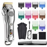 💇 hatteker men's hair clipper and trimmer kit - cordless, professional, waterproof, led display, with rechargeable battery, 10 vibrant clipper combs logo