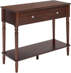 img 2 attached to 🏰 Convenience Concepts French Country 2-Drawer Hall Table in Espresso Finish