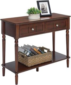 img 3 attached to 🏰 Convenience Concepts French Country 2-Drawer Hall Table in Espresso Finish