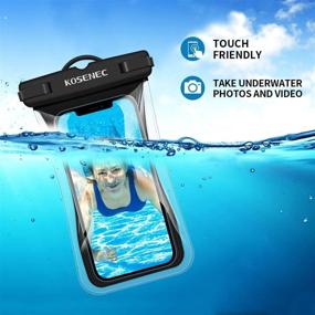 img 2 attached to 📱 2 Pack Universal Waterproof Phone Case: IPX8 Floating Waterproof Cellphone Pouch for iPhone 12/11/SE/XS/8 & Galaxy up to 6.9", Ideal for Beach, Diving, Surfing, Skiing