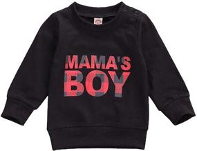 img 4 attached to 👶 Mama's Mini Long Sleeve Pullover Sweatshirt Shirt Sweater Tops for Kids Infant Baby Boy Clothes