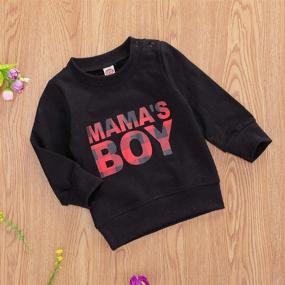 img 2 attached to 👶 Mama's Mini Long Sleeve Pullover Sweatshirt Shirt Sweater Tops for Kids Infant Baby Boy Clothes