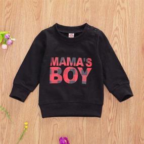 img 3 attached to 👶 Mama's Mini Long Sleeve Pullover Sweatshirt Shirt Sweater Tops for Kids Infant Baby Boy Clothes