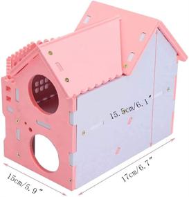img 2 attached to 🏠 Small Animal Wooden Hideout: Gutongyuan Hamster House - Double-Deck Assembleable Villa for Dwarf, Hedgehog, Syrian Hamster, Gerbils, Mice - Ecological Cage Habitat, Decor Accessories, and Play Toys
