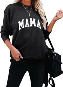 img 3 attached to LEEDYA Women's Long Sleeve Mama Graphic Shirts: Casual Crewneck Sweatshirt, Loose Pullover Tops