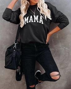 img 2 attached to LEEDYA Women's Long Sleeve Mama Graphic Shirts: Casual Crewneck Sweatshirt, Loose Pullover Tops