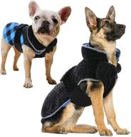 🐾 rozkitch reversible dog winter coat vest - british style plaid fleece for small medium large dogs - warm reflective cold weather dog jacket with harness hole - xs-3xl sizes available logo