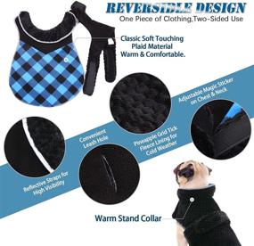 img 3 attached to 🐾 ROZKITCH Reversible Dog Winter Coat Vest - British Style Plaid Fleece for Small Medium Large Dogs - Warm Reflective Cold Weather Dog Jacket with Harness Hole - XS-3XL sizes available