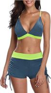 👙 century star women's ruffled tummy control high waisted swimsuit - athletic two piece bathing suit for women logo