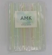 🥤 amk 160-count extra wide fat boba drinking straw 8.5" striped - plastic rods for tiered cake construction logo