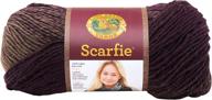 lion brand yarn 826-222 scarfie yarn, eggplant/taupe, one size logo