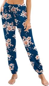 img 4 attached to Ekouaer Women's Comfy Pajama Pants: Loose Yoga Pants & Lounge Bottoms with Drawstring Jogger Style and Convenient Pockets