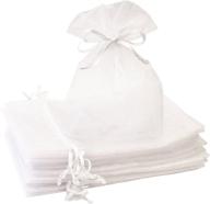 🎁 versatile 5x7 inch organza bags 100 pcs – sheer mesh gift bag with drawstring ideal for weddings, party favors, candy, jewelry, makeup, cosmetics, bathroom soaps pouches, diy craft projects logo