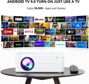 img 3 attached to 📽️ Enhanced Android 9.0 Smart Projector: WiFi Portable, 1080P, 170 Inch Display, 6000 Lumens Bluetooth; Ideal for Home Cinema & Outdoor Movie Theater with YouTube Netflix