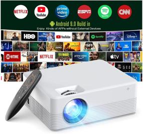 img 4 attached to 📽️ Enhanced Android 9.0 Smart Projector: WiFi Portable, 1080P, 170 Inch Display, 6000 Lumens Bluetooth; Ideal for Home Cinema & Outdoor Movie Theater with YouTube Netflix