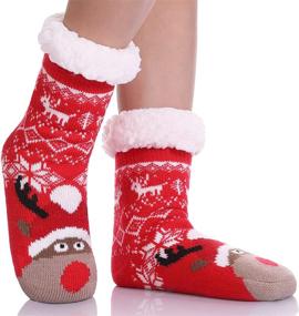 img 4 attached to FNOVCO Slipper Cartoon Toddler Christmas Girls' Clothing