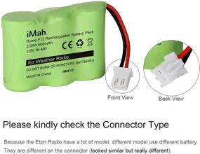 img 3 attached to iMah Ryme F12 Rechargeable Ni-MH Battery Pack - 2/3AA600, 3.6V, 600mAh - Compatible with Eton FRX3 Weather Radio (Not for Eton FRX3+)