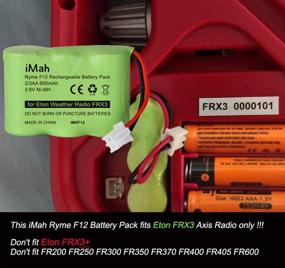 img 1 attached to iMah Ryme F12 Rechargeable Ni-MH Battery Pack - 2/3AA600, 3.6V, 600mAh - Compatible with Eton FRX3 Weather Radio (Not for Eton FRX3+)