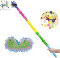 🎉 30.6-inch pinata stick with blindfold & confetti set for kids birthday and anniversary celebrations - gaming theme, pet party, fiesta supplies logo