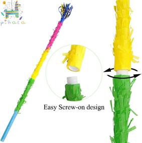 img 2 attached to 🎉 30.6-inch Pinata Stick with Blindfold & Confetti Set for Kids Birthday and Anniversary Celebrations - Gaming Theme, Pet Party, Fiesta Supplies