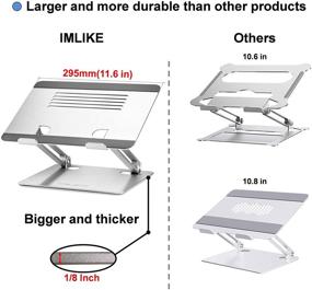 img 3 attached to 📱 IMLIKE Adjustable Height Laptop Stand - Ergonomic Aluminum Computer Riser with Heat Dissipation - Foldable Desk Elevator - Stable Holder for MacBook, iPad, and Laptops (11-17 Inches) - Silver