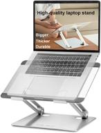 📱 imlike adjustable height laptop stand - ergonomic aluminum computer riser with heat dissipation - foldable desk elevator - stable holder for macbook, ipad, and laptops (11-17 inches) - silver logo