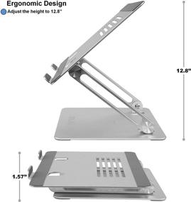 img 2 attached to 📱 IMLIKE Adjustable Height Laptop Stand - Ergonomic Aluminum Computer Riser with Heat Dissipation - Foldable Desk Elevator - Stable Holder for MacBook, iPad, and Laptops (11-17 Inches) - Silver