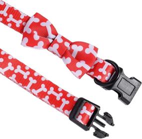 img 1 attached to Mile High Life - Dog Bowtie Collar Featuring Contemporary Design Patterns & High-Quality Soft Fabric, Ideal for Dogs and Cats of All Sizes (Extra Small/Small/Medium)