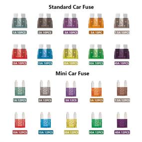 img 3 attached to 🚗 Vrupin 220Pcs Car Fuses Assortment Kit - Blade-Type Automotive Fuses: Standard & Mini Sizes (1A/2A/3A/5A/7.5A/10A/15A/20A/30A/40A) - Ideal for Car, SUV, RV, Truck, Motorcycle, Boat