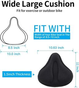 img 3 attached to 🚴 Premium WSX Bike Seat Cushion - Large Wide Comfortable Bike Seat Cover with Foam & Gel Padding for Men and Women - Fits Ordinary Bicycles and Indoor Cycling