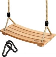 pellor wood tree swing seat - indoor outdoor rope wooden swing set for children, kids, adults - ideal christmas gift (burlywood) логотип