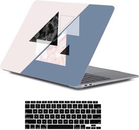 img 4 attached to 💜 LanBaiLan Plastic Geometric Protective Case & Keyboard Cover for New MacBook Air 13 inch 2020 2019 2018 Release A2337 M1 A2179 A1932 Retina Display with Touch ID, Lavender Grey