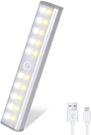 🔦 homelife led motion sensor bar lights - 20 leds - wireless under cabinet lighting - led closet lights - built-in rechargeable battery - stick-on magnetic motion sensor light - indoor - kitchen, stairway логотип