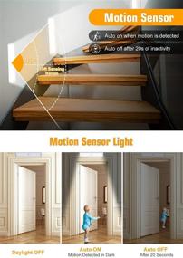 img 2 attached to 🔦 Homelife LED Motion Sensor Bar Lights - 20 LEDs - Wireless Under Cabinet Lighting - LED Closet Lights - Built-in Rechargeable Battery - Stick-on Magnetic Motion Sensor Light - Indoor - Kitchen, Stairway