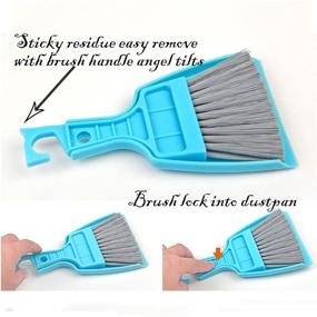 img 1 attached to 🧹 Compact Dustpan and Hand Broom Set in Blue - Mini Dust Pan and Brush Combo for Improved Cleaning Efficiency