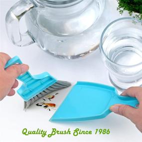 img 2 attached to 🧹 Compact Dustpan and Hand Broom Set in Blue - Mini Dust Pan and Brush Combo for Improved Cleaning Efficiency