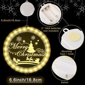 img 2 attached to Merry Christmas Window Light - Festive Hanging String Lights for Indoor/Outdoor, Pathway, Patio, Bedroom Party Decorations - Warm White Illuminated Xmas Ornament