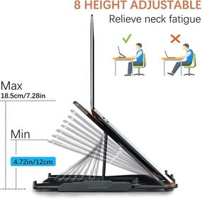 img 3 attached to TopMate Laptop Stand for Desk: Adjustable Height, Angle, and Swivel 🖥️ Laptop Riser - Foldable and Portable Computer Stand for 10-17 Inch Laptops/MacBook