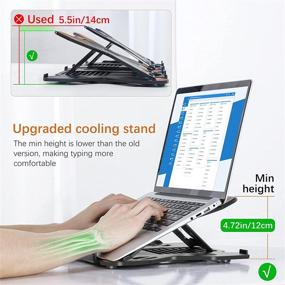 img 2 attached to TopMate Laptop Stand for Desk: Adjustable Height, Angle, and Swivel 🖥️ Laptop Riser - Foldable and Portable Computer Stand for 10-17 Inch Laptops/MacBook