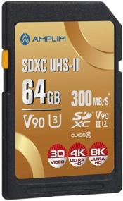 img 2 attached to Amplim 64GB V90 UHS-II SD SDXC Карта: Сверхбыстрая, 300 МБ/с, Защищенное цифровое хранилище памяти для профессиональных фотографов и видеографов.